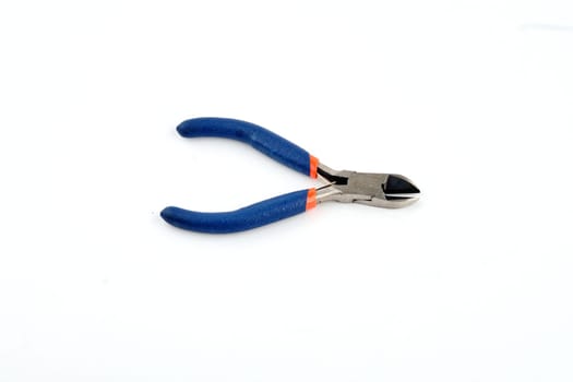 Metal wire cutting pliers handmade equipment on a white background isolate