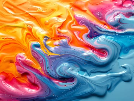 Abstract acrylic paint swirls in vivid colors, suitable for creative and artistic backgrounds.