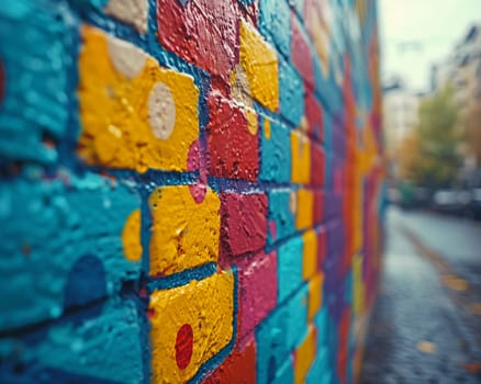 Close-up of colorful graffiti tags, capturing urban expression and street art themes.