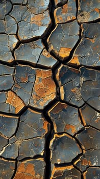 Cracked dry earth texture in desert, representing drought and environmental themes.