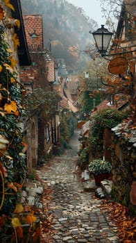 A cobblestone alleyway in an old European town, evoking history and charm.