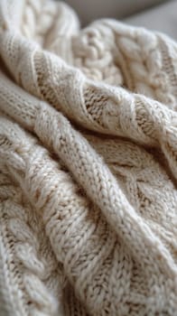 Knitted wool texture in close-up, evoking warmth and cozy themes.