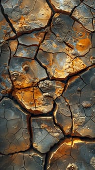 Cracked dry earth texture in desert, representing drought and environmental themes.