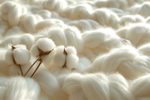 Close-up of fluffy cotton balls, suitable for soft and natural backgrounds.