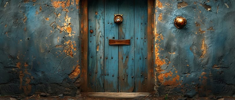 A weathered wooden door in a historic building, evoking stories of the past.