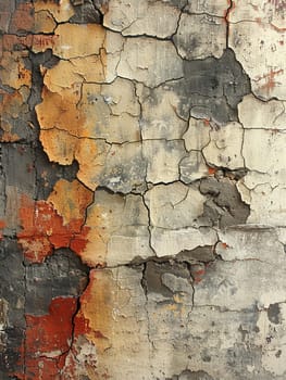 Old plaster wall with cracks and texture, great for historical and textured backgrounds.