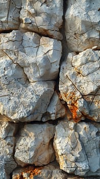 Rough texture of a limestone cliff, suitable for rugged and natural backgrounds.