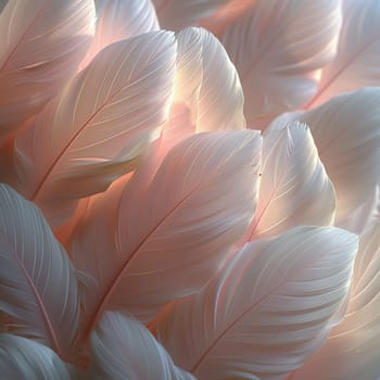 Close-up of feathers in soft light, great for texture and delicate design projects.