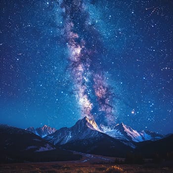The Milky Way arching over a quiet mountain landscape, evoking wonder and the vastness of space.
