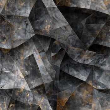 A seamless pattern featuring a black and grey abstract background filled with a variety of shapes. Tileable Stone texture
