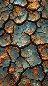 Cracked dry earth texture in desert, representing drought and environmental themes.