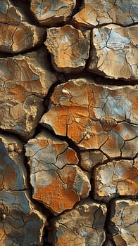 Cracked dry earth texture in desert, representing drought and environmental themes.