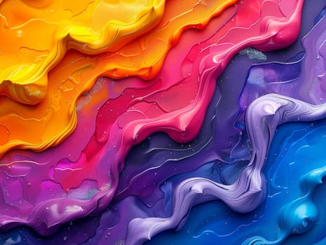 Abstract acrylic paint swirls in vivid colors, suitable for creative and artistic backgrounds.