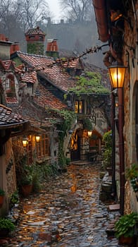 A cobblestone alleyway in an old European town, evoking history and charm.