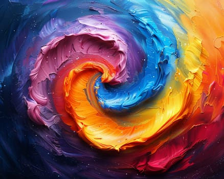 Abstract acrylic paint swirls in vivid colors, suitable for creative and artistic backgrounds.