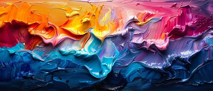 Abstract acrylic paint swirls in vivid colors, suitable for creative and artistic backgrounds.