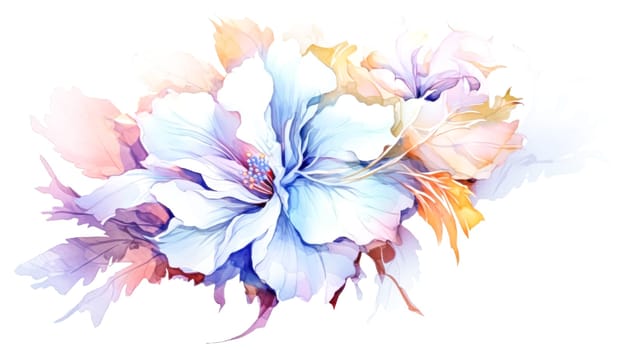 A colorful bouquet of flowers with a white background. The flowers are arranged in a way that they look like they are blooming. The colors of the flowers are bright and vibrant, creating a cheerful
