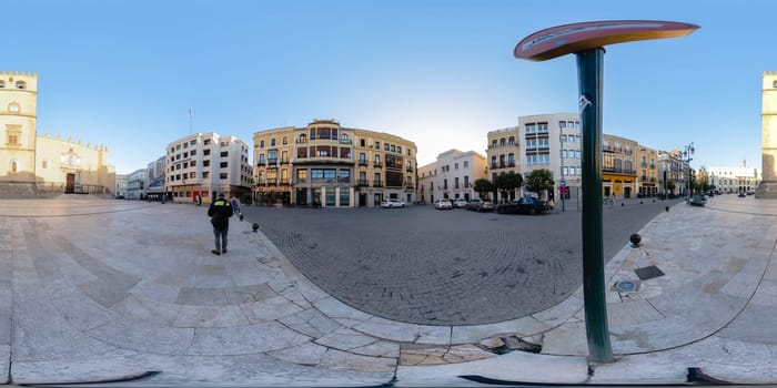 Badajoz, Spain, sunday. february 29 2024. Square of Spain, in Spanish Plaza de Espana