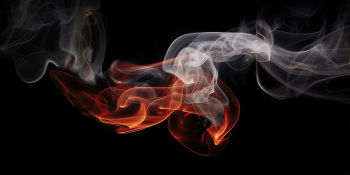 abstract white and red smoke on a black background , generative AI