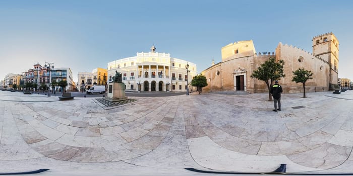 Badajoz, Spain, sunday. february 29 2024. Square of Spain, in Spanish Plaza de Espana