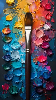 Artist's palette with vibrant paint splashes, illustrated in a lively abstract style that leaps off the canvas.