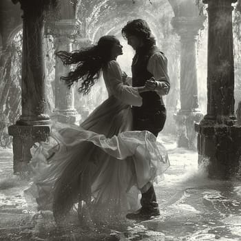 Mystic waltz through the veils of the otherworld, the dance a passage through the unseen.