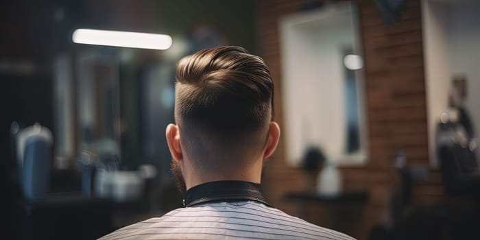 Young Attractive Man With A Fashionable Short Haircut At The Barbershop, Modern Hairstyle