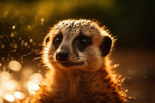 Portrait Of Cute Meerkat Close-up