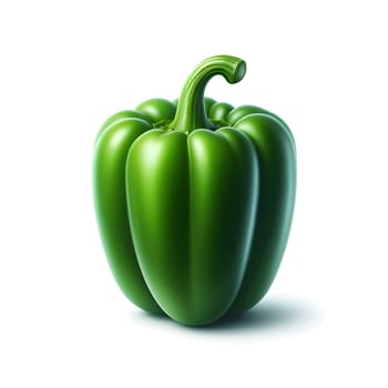 Green pepper or Capsicum isolated on a white background. High quality photo