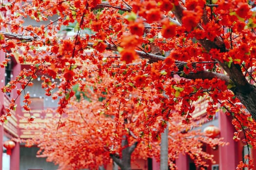 imitation flower, artificial Japanese cherry blossoms in full bloom. Beautiful flowers background.