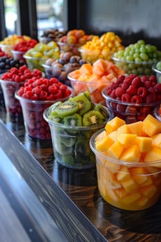Smoothie Bar Mixes Health with Flavor in Business of Nutritious Snacking, Fruit displays and blenders swirl a story of wellness and taste in the smoothie business.