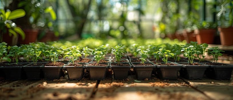 Nurturing Community Greenhouse Fosters Urban Gardens in Business of Neighborhood Planting, Seedling trays and community volunteers foster a story of urban gardens and neighborhood planting in the nurturing community greenhouse business.