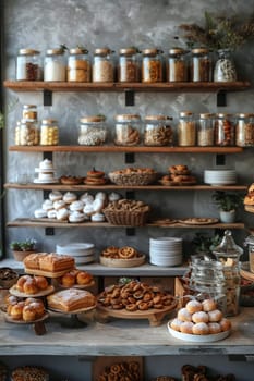 Artisanal Bakery Kitchen Crafting Delicious Treats for Clients, The warm blur of a bakery kitchen hints at the hands-on business of baking.