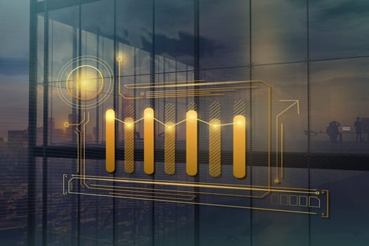 Project business analysis charts in gold. Bitmap elements charts.