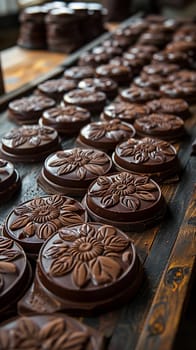 Artisanal Chocolate Workshop Tempts Sweet Tooth in Business of Confectionery Delights, Chocolate molds and gourmet samples tempt a story of sweet tooth and confectionery delights in the artisanal chocolate workshop business.