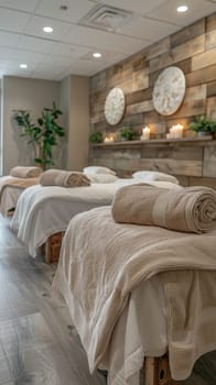 Serene Spa and Wellness Center Offering Executive Relaxation, Softly focused amenities promise tranquility amidst the business of corporate life.