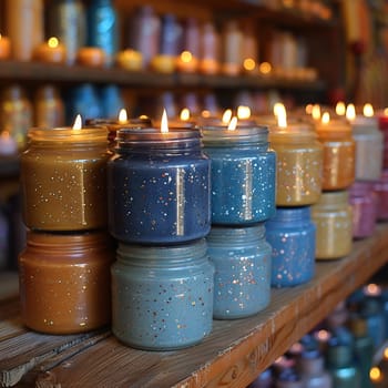 Candle Making Studio Enlightens Decor Trends in Business of Ambient Crafting, Candle jars and melting pots enlighten a story of decor trends and ambient crafting in the candle making studio business.