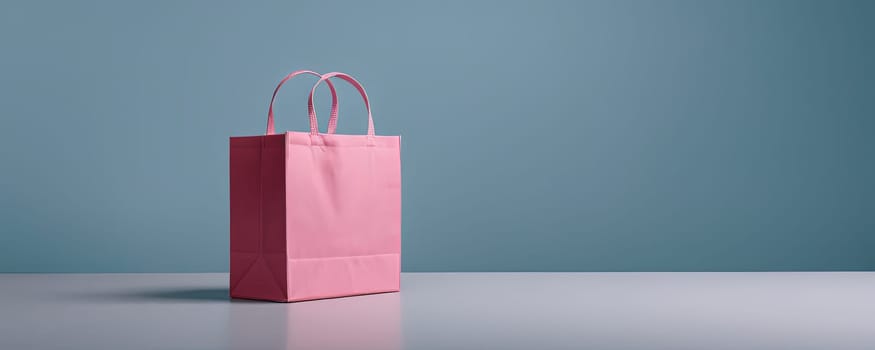 Shopping bag on backdrop with studio lighting, shopping advertisement and product placement