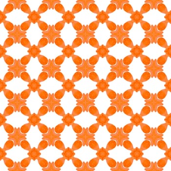 Exotic seamless pattern. Orange fresh boho chic summer design. Summer exotic seamless border. Textile ready awesome print, swimwear fabric, wallpaper, wrapping.