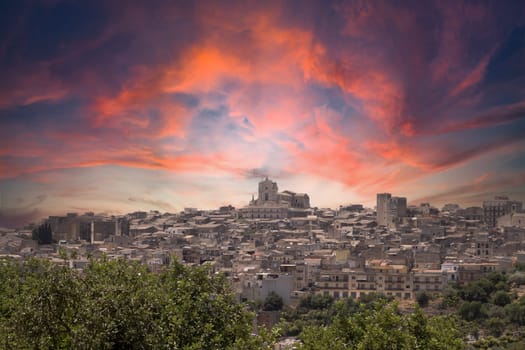 modica sicily village cityscape view panorama