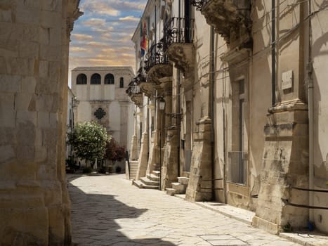 Scicli baroque style ancoent village in Sicily Italy