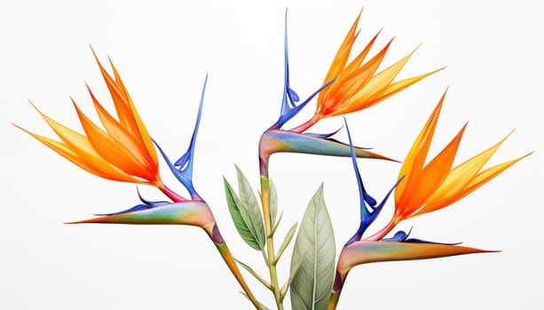 A Bird of Paradise plant featuring its unique orange. High quality illustration