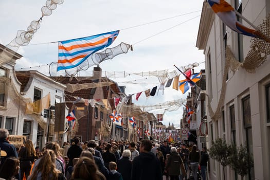 Brielle,Holland,1-04-2024:people in traditional traditional costumes celebration of the the first town to be liberated from the Spanish in Den Briel in the Netherlands in 1572