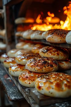 Bakery Oven Bakes Warmth in Business of Artisan Bread Making, Dough and crust illustrate a story of warmth and tradition in the bakery business.