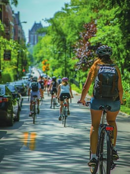 Urban Cycling Trail Advocates Healthy Commutes in Business of Sustainable Transportation, City cyclists and bike lanes advocate a story of healthy commutes and sustainable transportation in the urban cycling trail business.