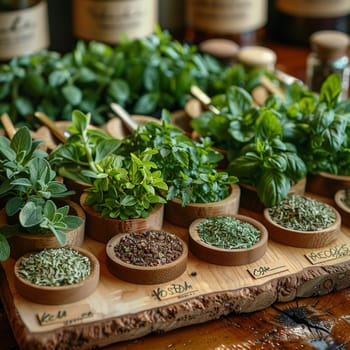 Herb Garden Cultivates Flavorful Growth in Business of Gourmet Gardening, Herb scissors and plant labels cultivate a story of flavorful growth and gourmet gardening in the herb garden business.
