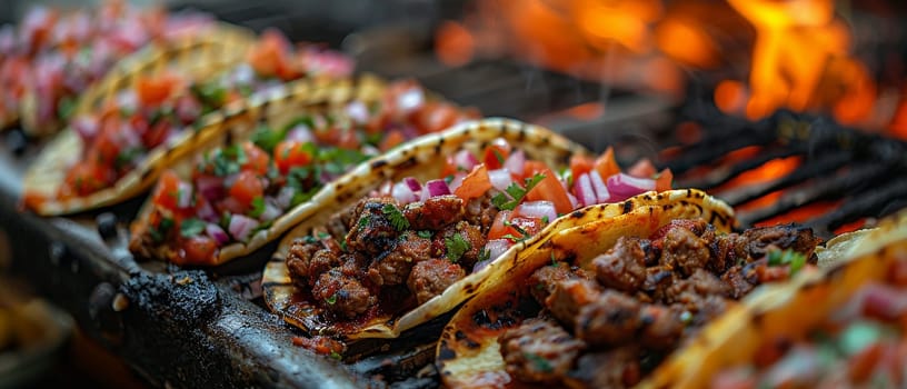 Urban Street Food Stand Ignites Taste Buds in Business of Quick and Flavorful Meals, Street tacos and hot sauces ignite taste buds and quick flavorful meals in the urban street food stand business.
