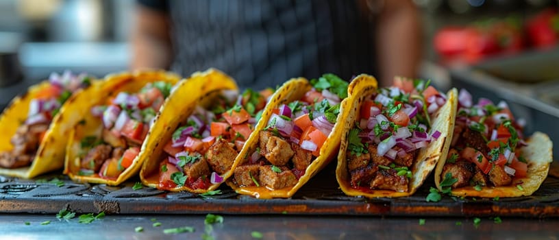 Urban Street Food Stand Ignites Taste Buds in Business of Quick and Flavorful Meals, Street tacos and hot sauces ignite taste buds and quick flavorful meals in the urban street food stand business.