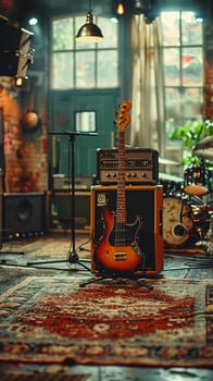 Music Rehearsal Space Harmonizes Talent in Business of Performance, Instruments and amplifiers set the tone for the melody of collaboration in the music business.