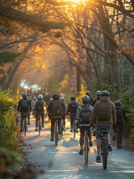 Urban Cycling Trail Advocates Healthy Commutes in Business of Sustainable Transportation, City cyclists and bike lanes advocate a story of healthy commutes and sustainable transportation in the urban cycling trail business.